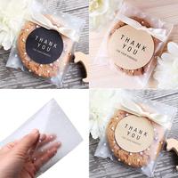 100 sacs à biscuits autocollants en plastique cellophane pour pâtisseries, friandises, cadeaux de fête, boulangerie, bonbons, chocolat