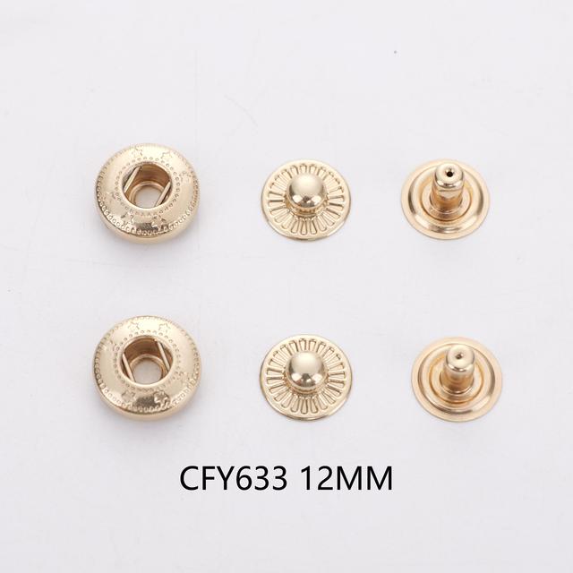 Brass Snap Buttons No Rust Heavy Duty Metal Snap Fasteners Waterproof 4-in-1 Prong Snaps