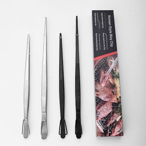 HS Korean Style <b>BBQ</b> Tongs Stainless Steel Anti-Slip Heat Resistant Food Grade Grilling Tools - Product Image 1