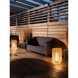 Solar Garden <b>Lights</b> LED Outdoor Rattan Lawn <b>Light</b> Waterproof Zen Style Courtyard Lighting - Product Image 2