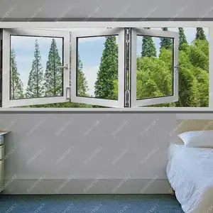 XIYATECH Modern House Shop Aluminum Kitchen Glass Folding Window Aluminium Bi-Folding Windows And Doors