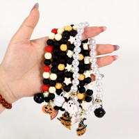 Kalung Hewan Peliharaan Motif Labu Halloween, Ornamen Kucing Lucu, Ornamen Anjing untuk Liburan