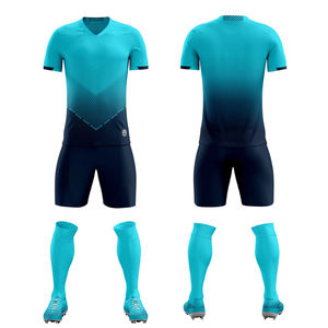 カスタムVネックサッカージャージーセット夏サッカーユニフォームトラックスーツ付きパーソナライズサッカーギア - Product Image 4