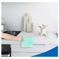 Chiffons de cuisine réutilisables extra absorbants pour eau et huile, bleus, à motif ondulé, pour le nettoyage