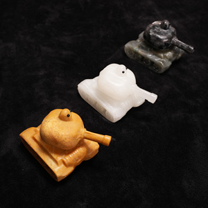 Figurine de char militaire <span class=keywords><strong>en</strong></span> pierres précieuses naturelles mélangées, <span class=keywords><strong>sculpture</strong></span> de char sculptée à la main pour la décoration de la maison, du bureau ou comme cadeau - Product Image 3