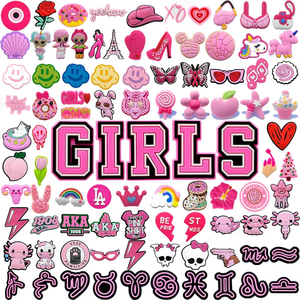 Yeni özel tasarımcı ayakkabı Charms düzenli Clog Charm düğme süslemeleri ayakkabı Charms PVC kişisel kız pembe özel ayakkabı Charms için - Product Image 4