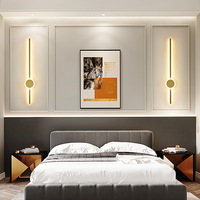Applique murale linéaire LED noire JACKSUN en acrylique, luminaire mural long 350 °   Lampes murales rotatives filaires pour salon, 100 cm