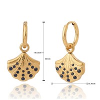 Boucles d'oreilles pendantes en forme de coquillage scintillant plaqué or 18 carats, fabrication OEM personnalisée