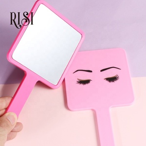Espejo de mano <span class=keywords><strong>RISI</strong></span> Beauty etiqueta privada con mango espejo de mano personalizado espejo de mano profesional logotipo personalizado - Product Image 2