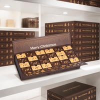 Boîte de calendrier de l'avent de Noël personnalisée de 24 jours, emballage cadeau rigide de qualité supérieure en gros pour les friandises de Noël, les chocolats, les macarons