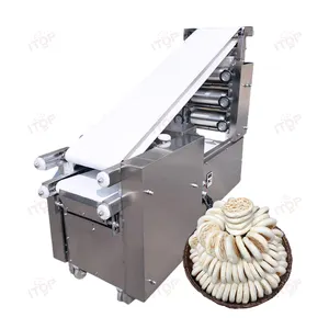 Máquina de fazer pão plana para fazer massa de pizza, prensa comercial totalmente automática para fazer tortilhas e farinha de milho