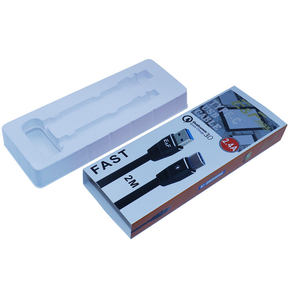 Bán Buôn Tùy Chỉnh Kích Thước Ban Ngà Hộp Bao Bì Cho Dữ Liệu Dòng Sạc Cáp USB Công Cụ - Product Image 4