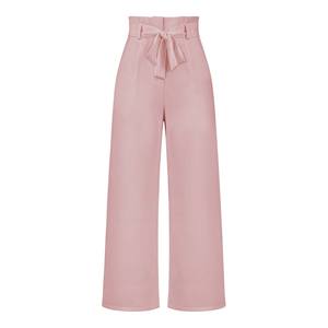 Pantalons droits de bureau pour femmes, à taille haute, à nouer devant, à devant plat, respirants, avec poches, vente chaude, fabricants de vêtements - Product Image 5