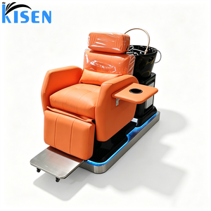 Sillón de Peluquería Giratorio Profesional y Duradero KISEN, con Lavabo de Cerámica, Altura Hidráulica Ajustable y Asiento Reclinable para Salón - Product Image 2