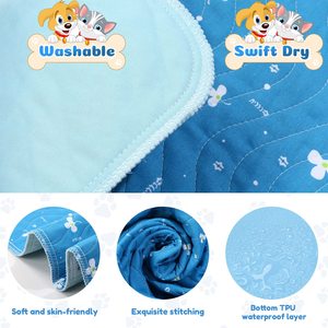 YK מפעל עמיד למים כלב כחול משטח לחיות מחמד רחיץ כריות שתן לחיות מחמד - Product Image 3