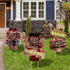 Halloween Yard Sign Set Chủ Đề Kinh Dị Đảng In Kỹ Thuật Số Bảng Quảng Cáo Caution Cảnh Báo Dấu Hiệu Ngoài Trời Vườn Lawn - Product Image 6