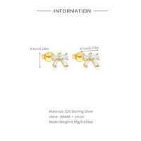 Sterling Silber Schmuck Freundin Schwestern Geburtstags geschenk Vergoldet Bowknot Einzigartige Bogen Ohr stecker für Mädchen