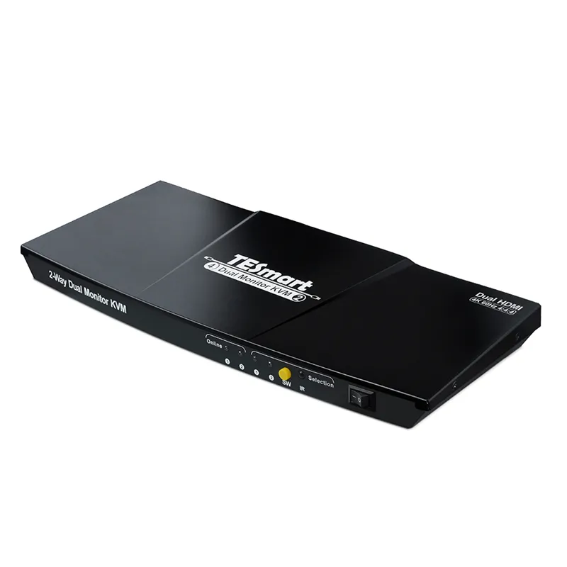 TESmart Factory Supply HDMI USB KVM Switch For Office 4K 60HZ 2x2 Multi-screen Dual Monitor 4x2 KVM Switcher