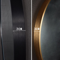 Miroir de salle de bain intelligent de luxe style influenceur avec éclairage LED, anti-buée, affichage de l'heure, commande tactile, en acier inoxydable et alliage d'aluminium