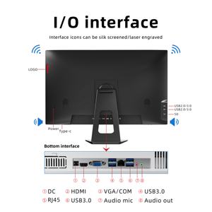 Écran IPS FHD Tout-en-un Ordinateur Monoblock avec RAM DDR4 8 Go Écran tactile Ordinateurs tout-en-un - Product Image 5
