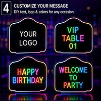 Prix d'usine Personnalisé Rechargeable Acrylique Détachable Boîte à messages lumineuse Tableau de lettres LED Glorifier VIP Présentoir de bouteilles
