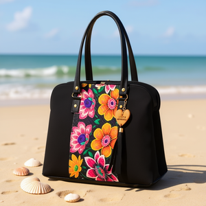 Bolso Tote Mediano de Yute para Mujer Fana Ember, con Estampado de Leopardo, Bolso de Playa con Cierre de Cremallera, Apto para Veganos - Product Image 2