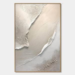 Grande toile acrylique abstraite moderne, art mural fait main avec cadre en aluminium pour salon et chambre à coucher - Product Image 4