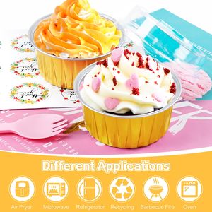125ml Mini Cake Dessert Pans Disposable Recyclable <strong>Aluminum</strong> <strong>Container</strong> Lids <strong>Aluminum</strong> Foil PET Baking Cups Customized Colors Food - Product Image 5