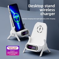 Stasiun Pengisian Daya Nirkabel Magnetik Kreatif untuk Ponsel dengan Daya 15W, Penyangga Kursi, Dudukan untuk Menonton Serial TV