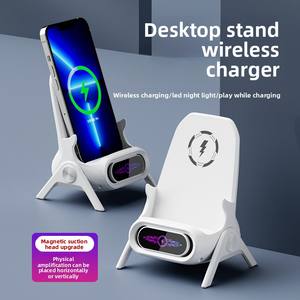 Support de téléphone portable magnétique sans fil créatif avec charge de 15 W, support de chaise, support de visionnage de séries télévisées, berceau, station d'accueil - Product Image 2