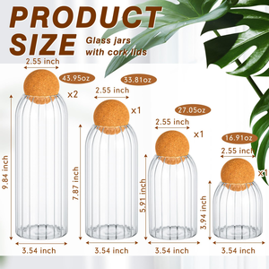 Wholesale Food Grade Glass Storage <b>Jar</b> Cylindrical High Borosilicate Glass Storage <b>Jar</b> with Cork sealed <b>Jar</b> for Food - Product Image 2
