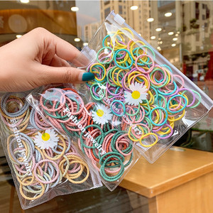 100 unids/lote de lazos pequeños para el cabello, bandas de goma de nailon coloridas, accesorios para el cabello, bandas elásticas negras para el cabello para niños - Product Image 2