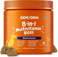 Bonbons gélifiés 8-en-1 - Complément articulaire à la glucosamine, chondroïtine et probiotiques - pour chiens - Vitamine pour chien - Complément alimentaire pour animaux de compagnie