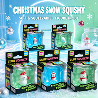 Jouet sensoriel transparent anti-stress en forme de bonhomme de neige et de Père Noël en maltose, en forme de cube de glace, vente en gros