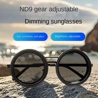 ND9 Lunettes de soleil ajustables en métal Lunettes de soleil pour hommes/femmes fabriquées à la main avec changement de couleur UV400 Accessoire de mode avec gradation de la luminosité