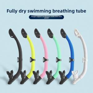 Ensemble de tuba pliable complet pour adultes embout buccal en silicone boule flottante dispositif de respiration sous-marine porte-langue pour la natation - Product Image 2