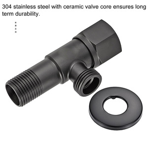 Válvula Angular Hexagonal Negra Bingtao de Acero Inoxidable 304, Válvula de Entrada para Calentador de Agua Integrado, Válvula de Cierre para Inodoro, a Prueba de Fugas - Product Image 4