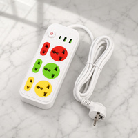 Multiprise universelle 6 prises 3 ports USB en ABS avec câble d'alimentation, interrupteur principal et protection contre les surcharges pour maison et bureau – Prise d'extension personnalisée