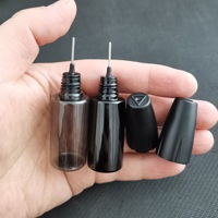 10ml 15ml 20ml 30ml bouteille en plastique avec aiguille bouteilles en plastique noir transparent pour huile de machine à emballer