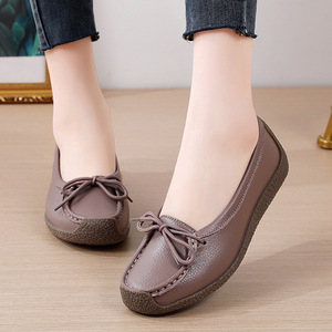 Mocassins confortables en cuir PU noir Xuanhui pour femmes, semelle souple, nœud papillon, chaussures plates antidérapantes, chaussures de marche 35-<span class=keywords><strong>42</strong></span> - Product Image 5