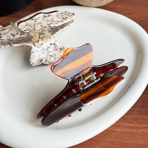 EASY Fermaglio per capelli a coda di cavallo in acetato fatto a mano, con motivo geometrico a righe colorate, alla moda, di alta qualità, per donna - Product Image 3