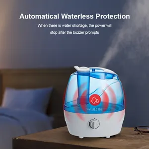 2024 GEMEO 2000ML klasik biru Humidifier, mesin kabut rumah lembab lubang besar