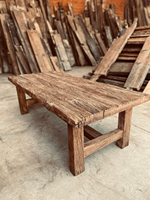 Table de salle à manger/réception rustique en bois massif d'orme, style antique et traditionnel, pour salon, bureau ou restaurant