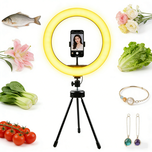 Anneau lumineux léger pour diffusion en direct 2700-6500K avec détection de visage pour <span class=keywords><strong>TikTok</strong></span> Streamers, LED 160mm pour beauté et photographie selfie - Product Image 4