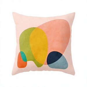 Newly Designed Florals Geometric Patterns Printed Cotton Bohemian Style Super Soft Removable Washable Throw <b>Pillow</b> Covers Decor - Product Image 1