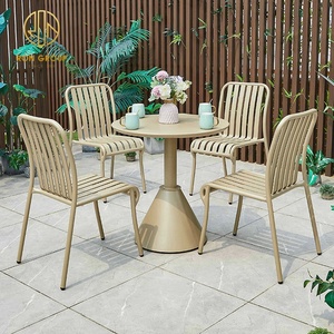 Juego de muebles de exterior ligeros, sillas de salón para <span class=keywords><strong>terraza</strong></span>, sillas de comedor <span class=keywords><strong>con</strong></span> listones de aluminio, precio barato - Product Image 6