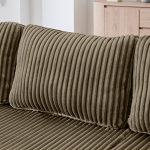 Modular Sectional Couch, Striped Corduroy U-shaped <strong>Sofa</strong> with Moveable Chaise Lounge, Upholstered <strong>for</strong> Living Room, <strong>Bedroom</strong> - Product Image 6