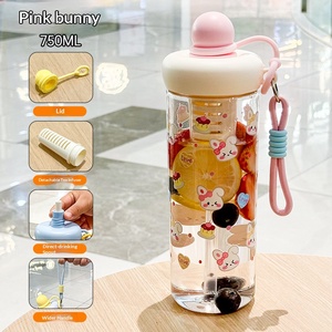 Gobelet en plastique personnalisé à haute esthétique, Gobelet d'été, Gobelet à eau pour enfants, Gobelet portable avec paille et Gobelet décontracté à double usage - Product Image 3