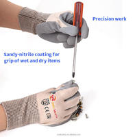 Gants de travail de qualité supérieure en nylon et élasthanne 15 jauges, enduits de nitrile, paume antidérapante, gants de sécurité pour la construction industrielle