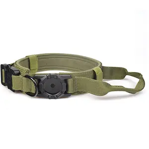 Groothandel Hondenhalsband Verstelbare Nylon Zware Training Tactische Pet Halsbanden Voor Hond Voor Airtag Hondenhalsband